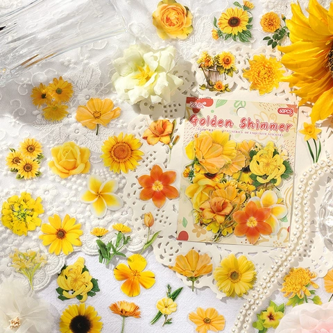 Adesivi Floreali Impermeabili PET Trasparente Piante Vintage Per Scrapbooking Journaling Fai Da Te Artigianato