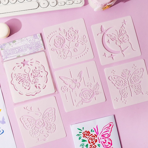 Butterfly Flower Painting Stencils DIY Scrapbooking Journal Stencils Laser Cut Hollow Out Drawing Templates Art Craft
