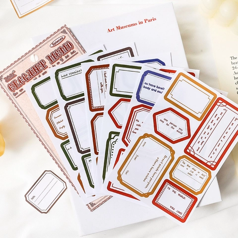 Vintage Decorative Border Stickers Adhesive Labels For Scrapbooking Journaling DIY Arts Crafts Aesthetic Stationery