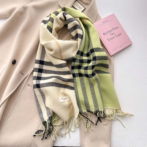 Sciarpa In Imitazione Cashmere Motivo A Quadri Calda Invernale Scialle Lungo Con Nappe Stile Elegante Per Donna