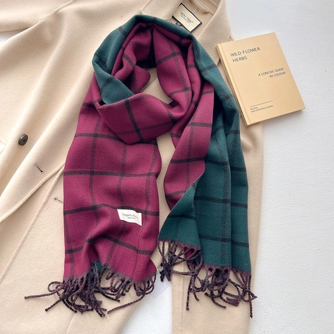 Sciarpa A Quadri Stile Britannico Per Donna Scialle Lungo Caldo Spesso In Imitazione Cashmere Avvolgente Vintage A Quadri