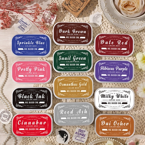 Vintage 12 Colors Oil Based Ink Pad For Rubber Stamps High Density Sponge Waterproof DIY Craft Scrapbooking Ink Pad
