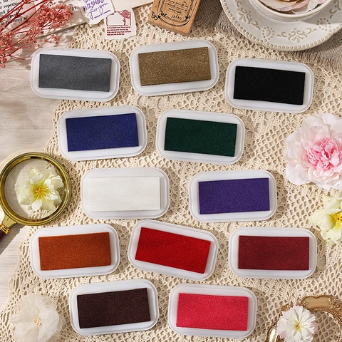 Vintage 12 Colors Oil Based Ink Pad For Rubber Stamps High Density Sponge Waterproof DIY Craft Scrapbooking Ink Pad