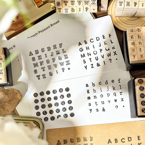 Sellos De Letras Alfabeto De Madera Vintage Madera De Pino Y Caucho Bricolage Scrapbooking Artesanía Decorativa Puntuación