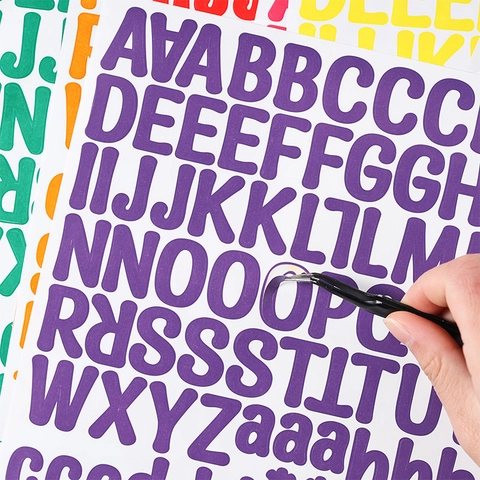 Autocollants Colorés Alphabet Numéro Pour Scrapbooking Bricolage Journalisation Décoration Décalcomanies Lettres Adhésives Pour Cahier