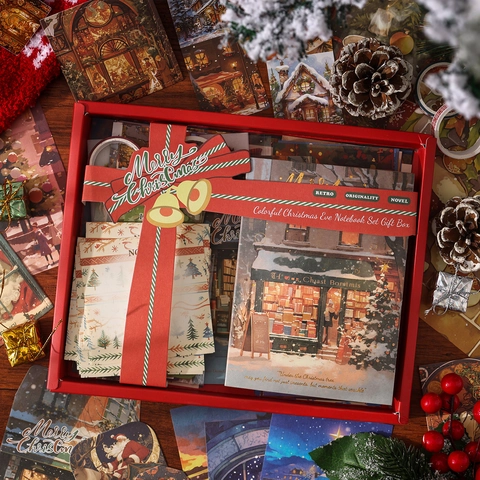 Vintage Christmas Stationery Collection With A6 Notebook Washi Tape Stickers Retro Paper For DIY Scrapbooking Journaling Supplies