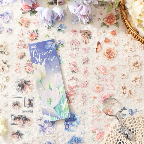 Adesivi In PET Con Fiori E Farfalle Impermeabili Decalcomanie Decorative Per DIY Scrapbooking Diario Forniture Per Pianificatori Estetici Vintage