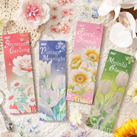 Adesivi In PET Con Fiori E Farfalle Impermeabili Decalcomanie Decorative Per DIY Scrapbooking Diario Forniture Per Pianificatori Estetici Vintage