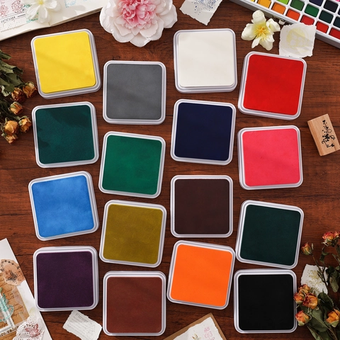 Vintage Floral Ink Pad Rubbing Preface Series Large Square Colorful Inkpad For Scrapbooking DIY Craft Stamp Decoration