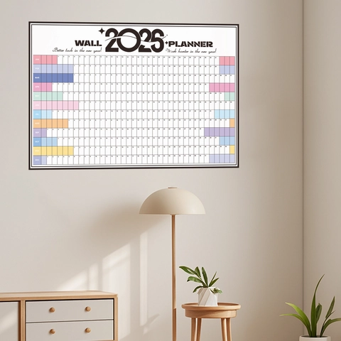 Calendario Planner Da Parete Annuale 2025 2026 Organizzazione Casa Ufficio Carta Minimalista E Adesivi Decorativi