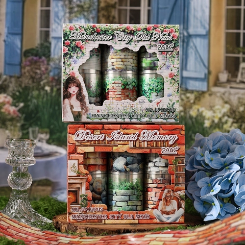 Nastro Decorativo In PET Architettura Vintage Muro Di Mattoni Vite Di Fiori DIY Journaling Scrapbooking