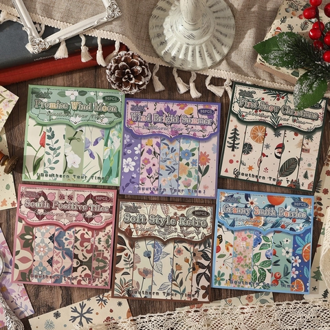 ZABC Southern Tour Time Vintage Material Papier Pack Retro Dekorative Scrapbooking Papier Für DIY Journaling Weihnachten Blumenmuster