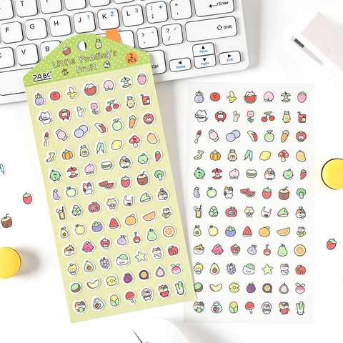 Cartoon Little Pudding Daily DIY Decorative Stickers Cute PET Synthetic Paper Illustration For Diary Journal Phone Case