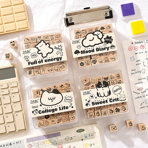 Timbri In Legno E Gomma Motivi A Cartoni Animati Per Scrapbooking Decorazione Fai Da Te Diario Planner Artigianato Cancelleria Carina