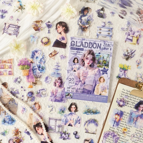 Wasserdichte PET Modemädchen Charakter Blumen Aufkleber Für Journal Scrapbooking Dekorative Schreibwaren Literarischen Stil Aufkleber