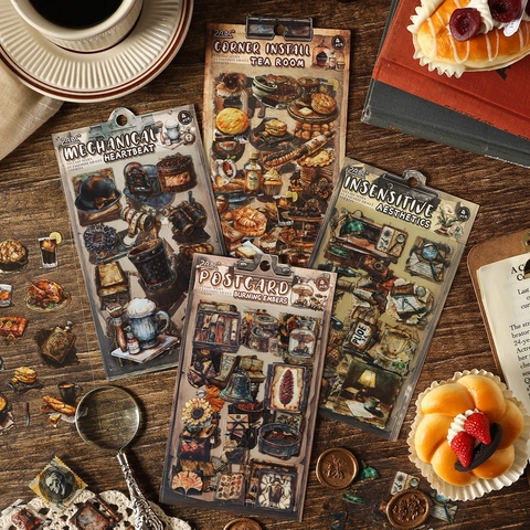 Vintage Scrapbooking Stickers Waterdicht PET Decoratief Esthetisch Voor DIY Journaling Knutselen Nostalgisch Kunstbenodigdheden