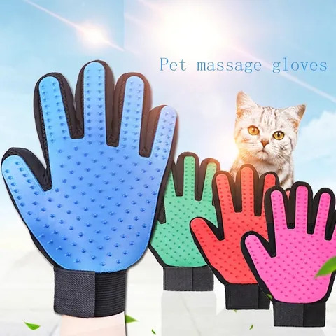 Guante De Aseo Cepillo De Masaje De Silicona Para Gatos Perros Con Malla Transpirable Y Correa Ajustable