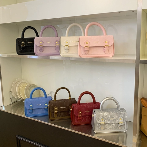 Damen Umhängetasche Aus PU Leder Mit Schlangenmuster Und Tragegriff Abnehmbarer Schultergurt Elegante Retro Stitching Box Tasche