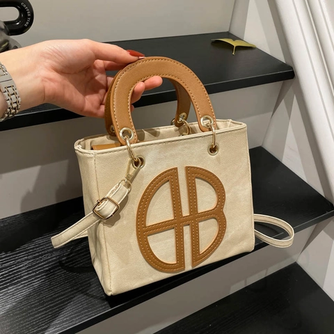 Borsa a Tracolla da Donna in Pelle PU e Tela Patchwork Retro Piccola Borsa Quadrata con Tracolla Regolabile da Lavoro