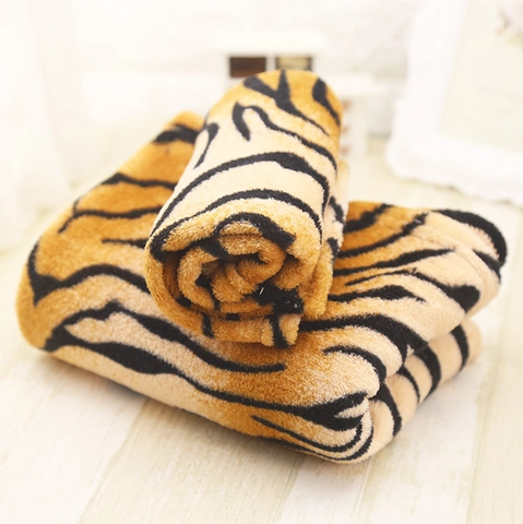 Zachte Flanellen Huisdier Deken Voor Honden Katten Verdikte Warme Slaapmat Tijger Patroon Regenboog Streep Herfst Winter Puppy Kitten Bed Pad Handdoek