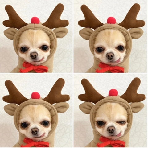 Sudadera de Forro Polar para Mascotas Disfraz de Reno de Navidad para Perros Gatos Algodón Suave Ropa de Invierno para Mascotas
