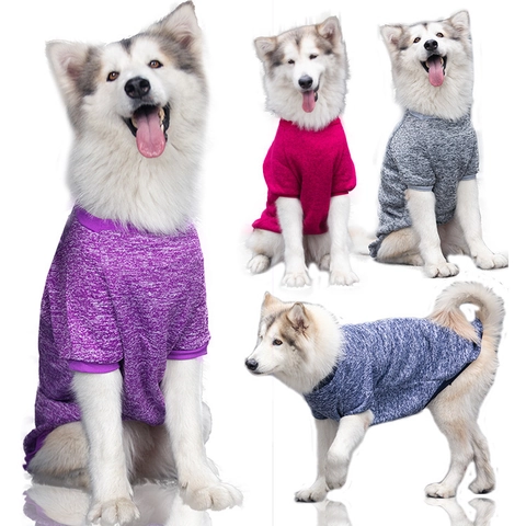 Large Dog Hoodie Sweater Knit Warm Fleece Breathable Soft Pet Clothes For Medium To Large Dogs Autumn Winter Casual
