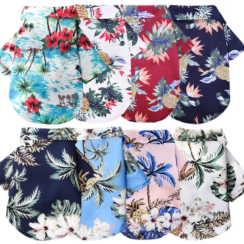 Hawaii Haustier Hund Hemd Atmungsaktiv Polyester Tropisch Ananas Kokosnuss Druck Welpen Katze Strand Kleidung Für Kleine Mittlere Große Hunde
