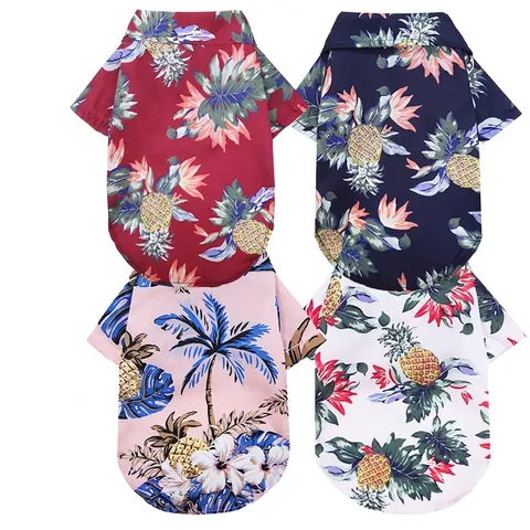 Hawaii Haustier Hund Hemd Atmungsaktiv Polyester Tropisch Ananas Kokosnuss Druck Welpen Katze Strand Kleidung Für Kleine Mittlere Große Hunde