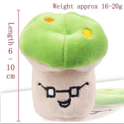 Giocattolo Di Peluche A Forma Di Fungo Con Squittio In Cotone Morbido Per Animali Domestici Con Facce Ricamate Per Cani E Gatti