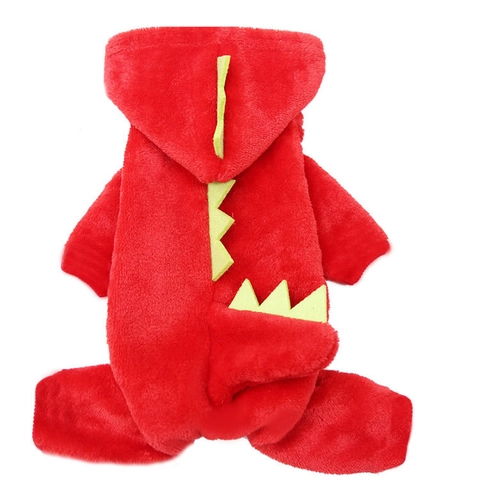 Pet Jumpsuit Dinosaur Transformation Costume Soft Flannel Warm Winter Clothes For Small Dogs Cats Hooded Tiger Hoodie