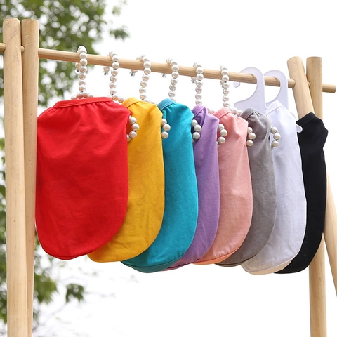 Gilet in Cotone per Cani Traspirante Morbido e Confortevole Tinta Unita T-Shirt Senza Maniche per Cani di Taglia Piccola Media e Grande Gatti Cuccioli Uso Quotidiano