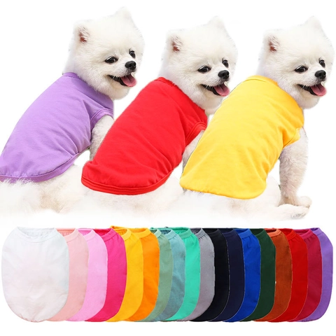 Gilet in Cotone per Cani Traspirante Morbido e Confortevole Tinta Unita T-Shirt Senza Maniche per Cani di Taglia Piccola Media e Grande Gatti Cuccioli Uso Quotidiano