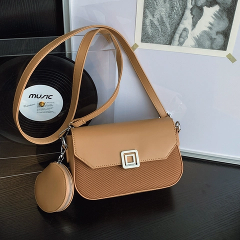 Borsa a Tracolla Patchwork da Donna Piccola Borsa Quadrata E Portamonete Rotondo Pelle PU Trama Intrecciata Borsa a Spalla
