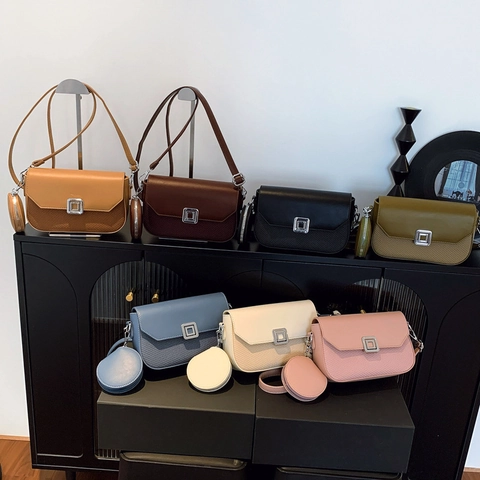Borsa a Tracolla Patchwork da Donna Piccola Borsa Quadrata E Portamonete Rotondo Pelle PU Trama Intrecciata Borsa a Spalla