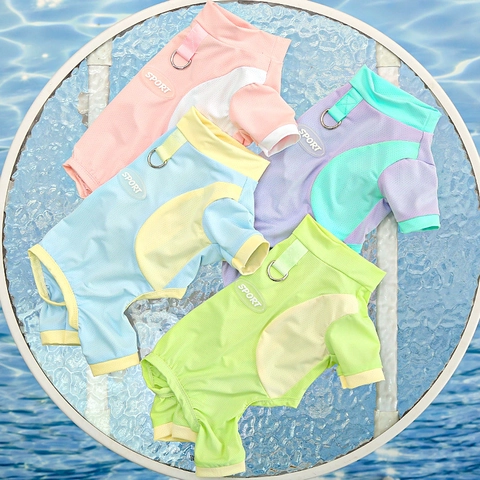 Maglietta Refrigerante Per Animali Domestici Rete Traspirante Protezione Solare Gilet Per Cani Con Anello A D Per Guinzaglio