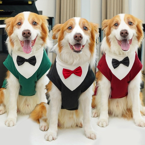 Gilet Da Smoking Per Cani Gatti Caldo Pile Matrimonio Compleanno Festa Abbigliamento Formale Gentiluomo Papillon Animali