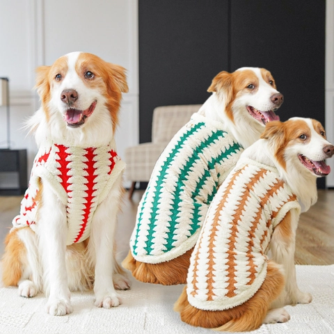 Gilet Maglione Caldo Invernale Per Cane Gatto Pile Lana Di Agnello Motivo Zigzag Con Anello A D Per Guinzaglio