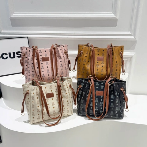 Damen Große Kapazität PU Leder Tote Tasche Mode Bären Druck Karo Schultertasche Lässig Pendler Handtasche Damen Tasche