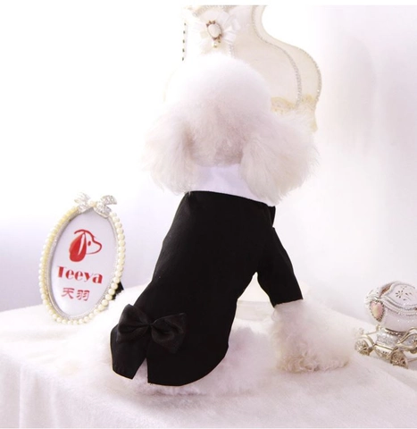 Abito Da Smoking Per Animali Vestiti Da Matrimonio Cani Gatti Stile Gentleman Britannico Poliestere Elegante Papillon