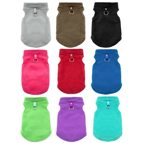 Gilet In Pile Per Animali Domestici Giacca Calda Cane Gatto Con Anello A D Cappotto Invernale