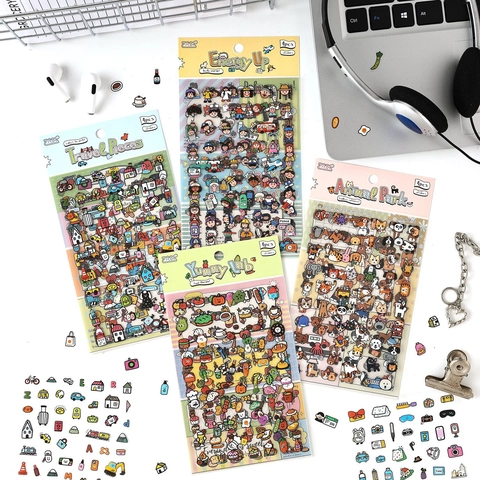 Simpatici Adesivi PET Impermeabile Trasparente Autoadesivo Per Diario Scrapbook DIY Agenda Custodia Telefono