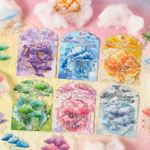 Adesivi Decorativi Nuvola Da Sogno PET Impermeabile Scrapbooking DIY Diario Decalcomanie Acquerello Estetica Cancelleria