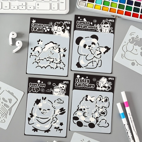 Stencil Per Disegno Cavo Plastica PET Lavabile Riutilizzabile Per Pittura Fai Da Te Scrapbooking Animali Delle Fiabe Arte