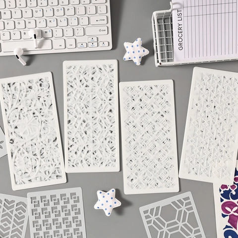 Hollow Out Painting Stencils PET Plastic Drawing Templates For DIY Journaling School Art Project Geometric Floral Patterns