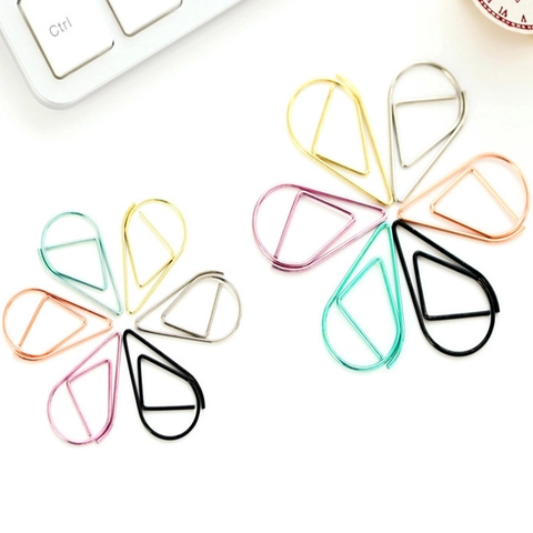 Teardrop Shape Metal Paper Clips Colorful Heart Bookmarks For Office School Journal Scrapbooking Supplies