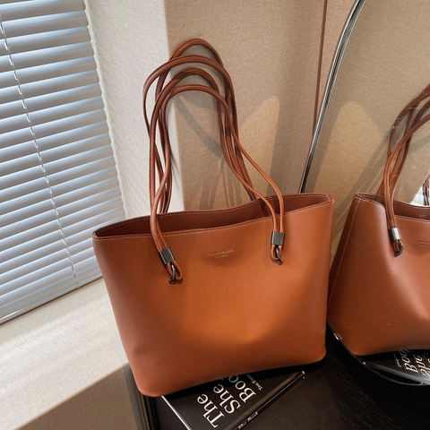 Borsa Tote Grande Da Donna Pelle PU Trama Litchi Borsa A Spalla Minimalista Per Ufficio Viaggio Moda Versatile