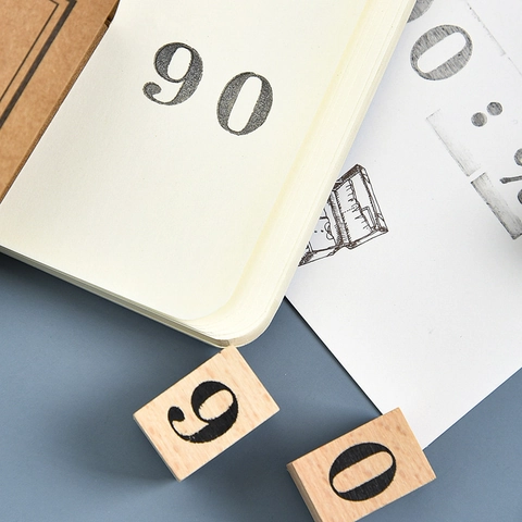 Timbri Vintage In Legno E Gomma Numeri Mesi Giorni Scrapbooking Decorazione Diario Personale Stile Retrò