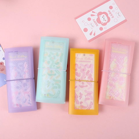 Macaron Aufkleber Aufbewahrungsbuch PP Matt Mehrere Taschen Für Lange Aufkleber Karten Scrapbook Organizer Schreibwaren