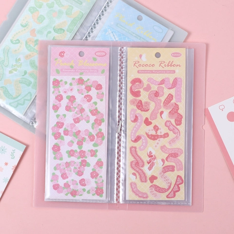 Macaron Aufkleber Aufbewahrungsbuch PP Matt Mehrere Taschen Für Lange Aufkleber Karten Scrapbook Organizer Schreibwaren