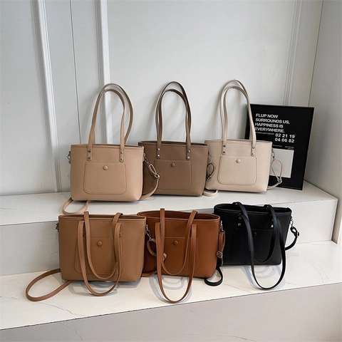 Damen Einkaufstasche Große Kapazität Kiesel PU Leder Crossbody Handtasche Mit Vordertasche Schicke Umhängetasche Für Den Alltag